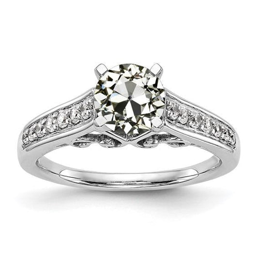 natural round diamond 3.25ct ring front view