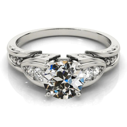 natural round diamond 2.75ct ring front view