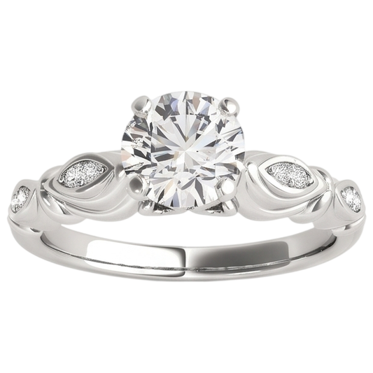 Natural Diamond Ring 1.90ct - White Gold 14K