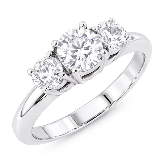 Natural Diamond Ring 2.20ct - White Gold 14K