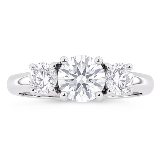 Natural Diamond Ring 2.20ct - White Gold 14K