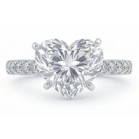 Natural Diamond Ring 3.50ct - White Gold 14K
