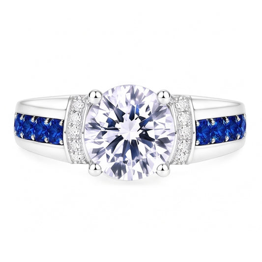 Natural Diamond Ring 3ct - White Gold 14K
