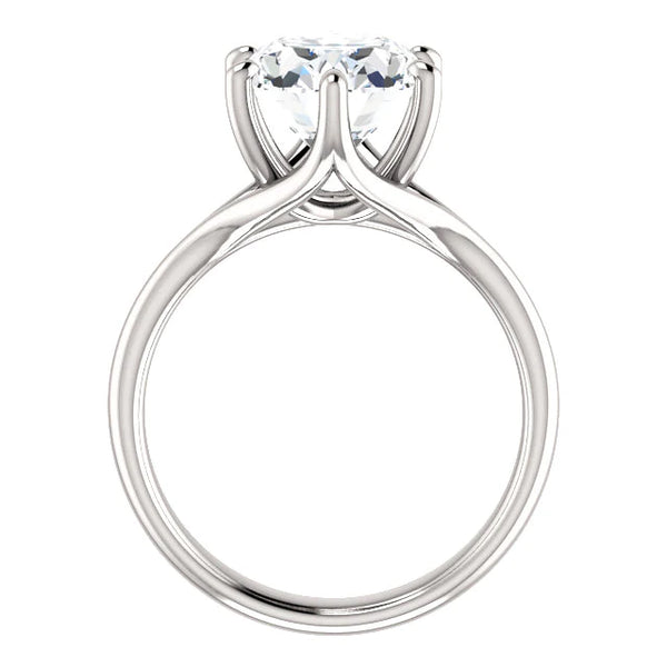 Natural Diamond Solitaire Cathedral Setting Engagement Ring Women Jewelry