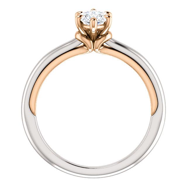 Natural Diamond Solitaire Ring Marquise Cut 1 Carat Two Tone Ladies Jewelry2