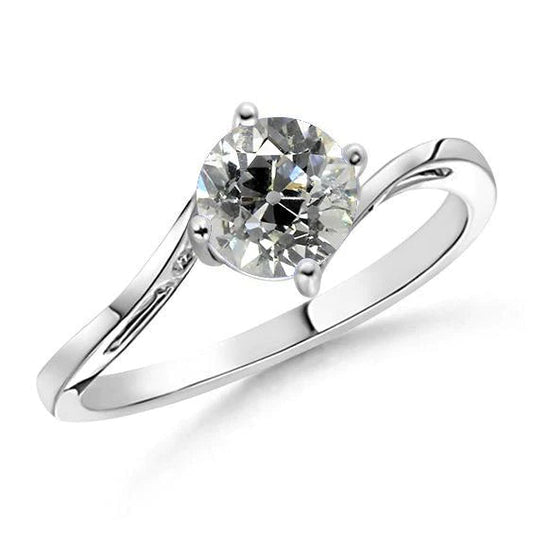 natural round diamond 1.50ct ring front view