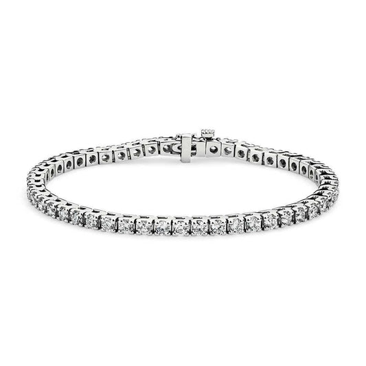 Natural Diamond Tennis Bracelet Round White Gold 14K 7.20 Carats