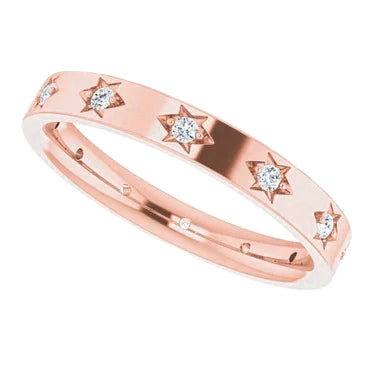 Natural Diamond Wedding Eternity Band 0.36 Carats Rose Gold 14K New