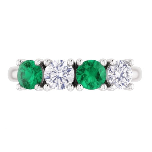 Natural Earth Mined DIAMOND ( NOT LAB GROWN ) Band 0.80 Carats Green Emerald Ladies Jewellery New