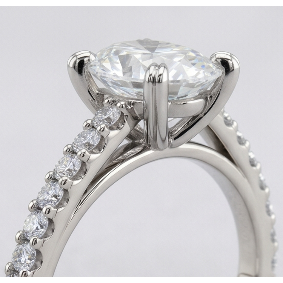 Natural Earth Mined DIAMOND ( NOT LAB GROWN ) Engagement Ring 2.60 Carats Claw Prong Setting White Gold