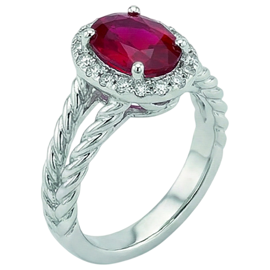 natural round ruby 1.16ct ring side angle