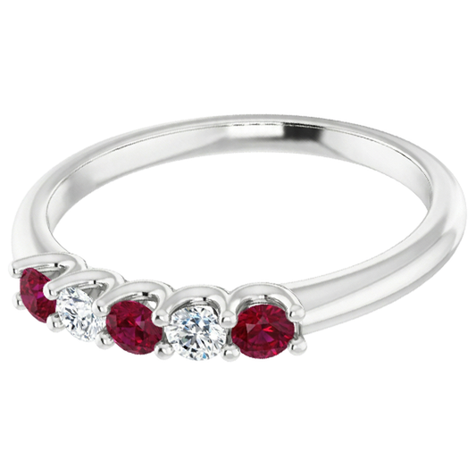 Natural Earth Mined DIAMOND ( NOT LAB GROWN ) Wedding Band 1 Carat U Prong Setting Ruby Women Jewellery