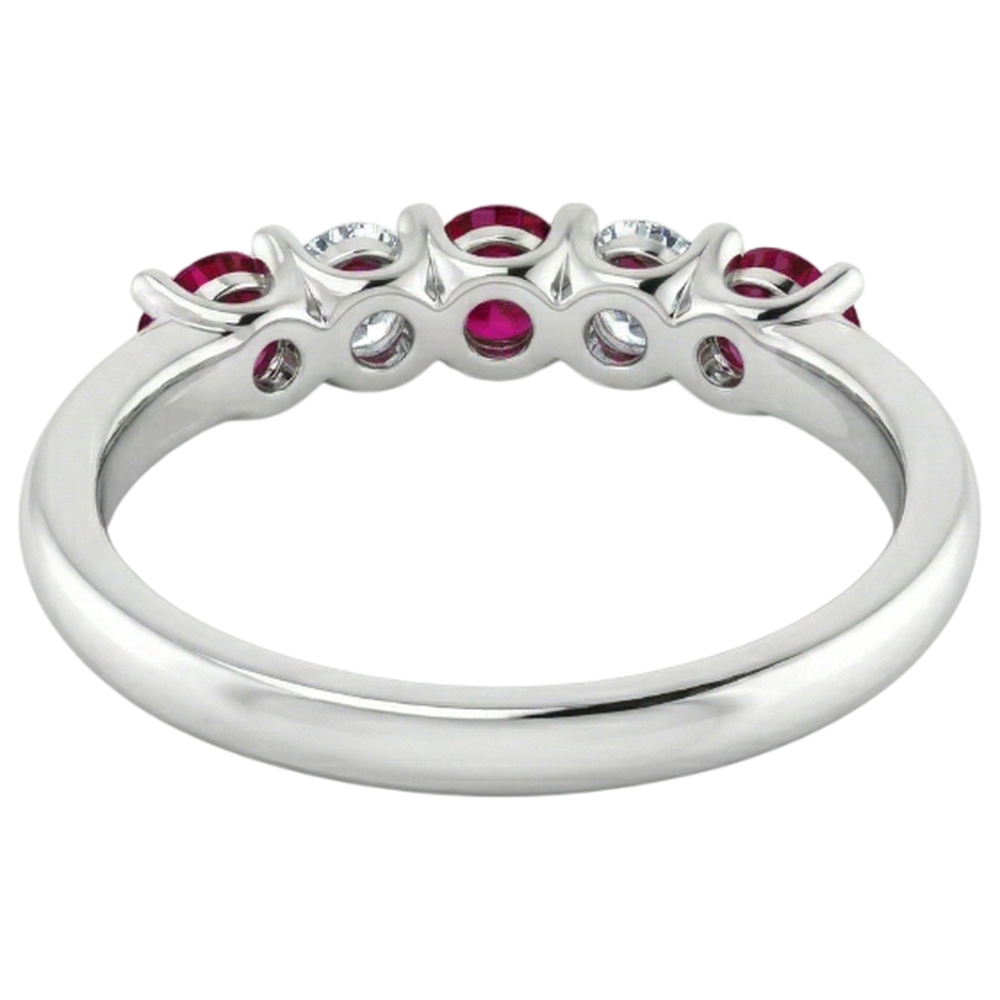 Natural Earth Mined DIAMOND ( NOT LAB GROWN ) Wedding Band 1 Carat U Prong Setting Ruby Women Jewellery