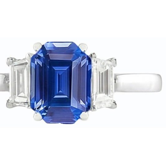 natural emerald sapphire 2ct ring side angle