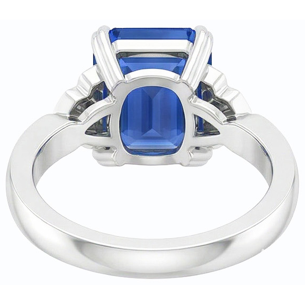 Natural Earth Mined Diamond Anniversary Emerald Ceylon Sapphire Ring 3 Carats Jewellery