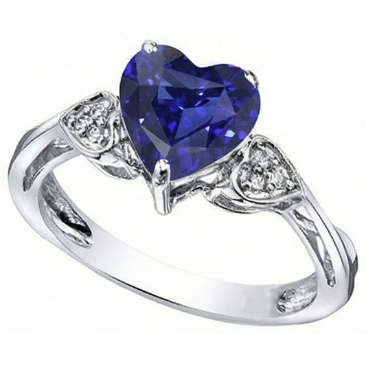 natural round sapphire 2.50ct ring side angle