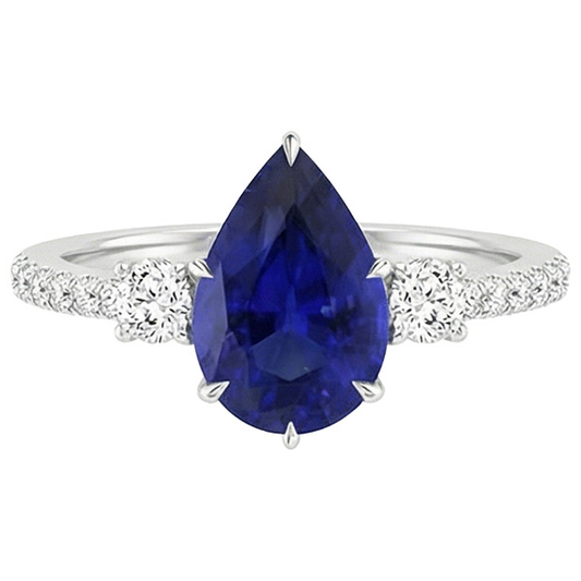 natural round sapphire 5.50ct ring profile view