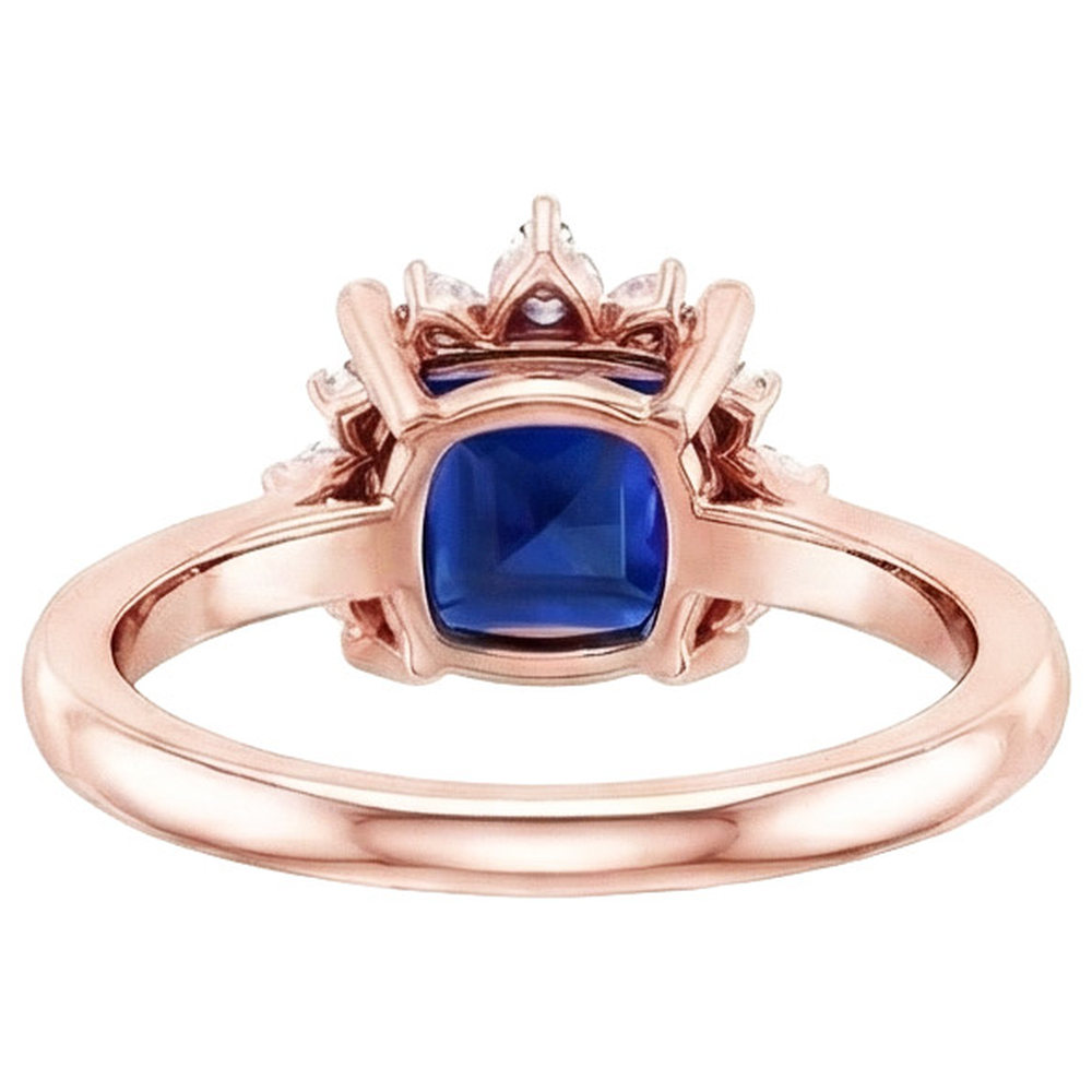 natural round sapphire 5.50ct ring close up detail