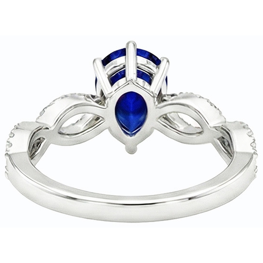natural round sapphire 3ct ring side angle