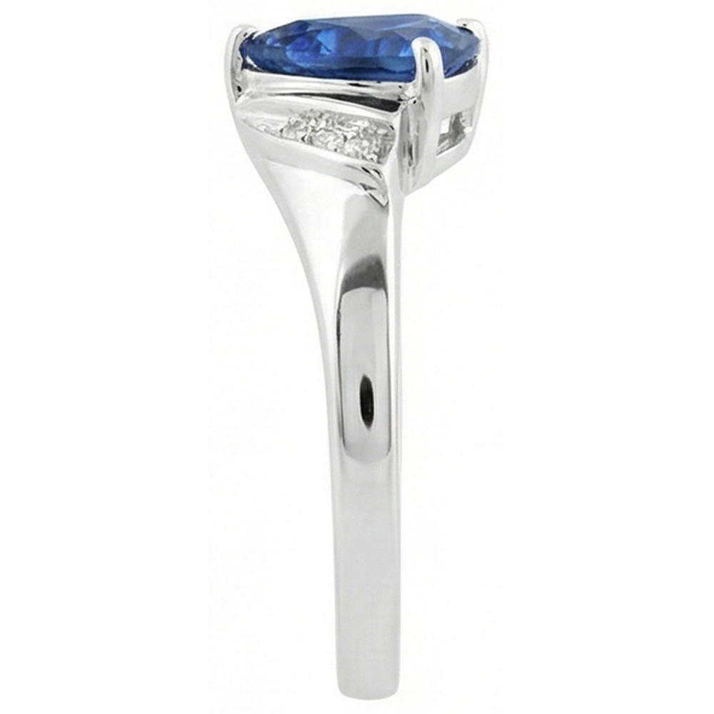 Natural Earth Mined Diamond Engagement Ring Trillion Deep Blue Sapphire 1.75 Carats