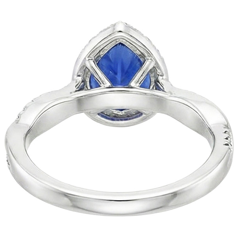 natural round sapphire 5.50ct ring side angle