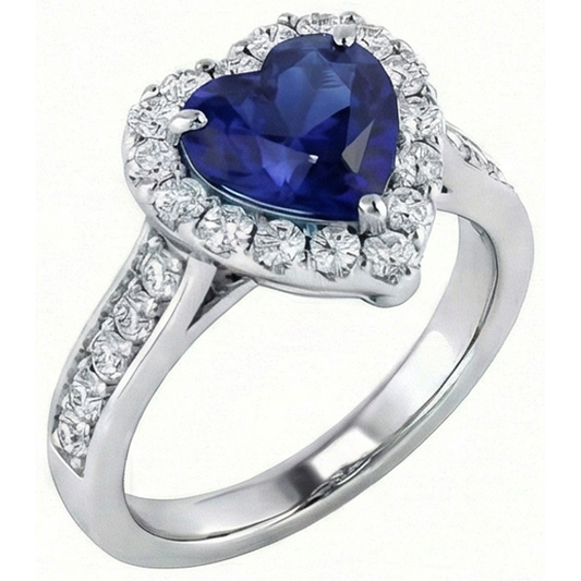 natural round sapphire 4ct ring side angle