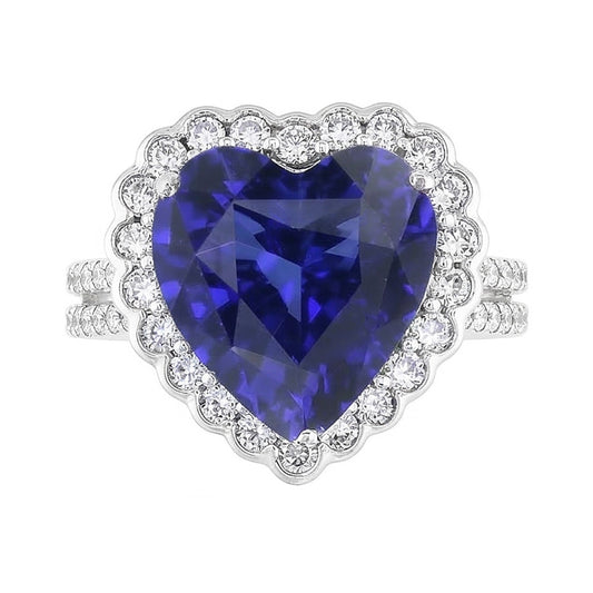 natural round sapphire 5ct ring side angle