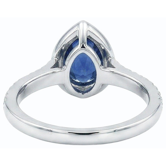 natural round sapphire 4ct ring side angle