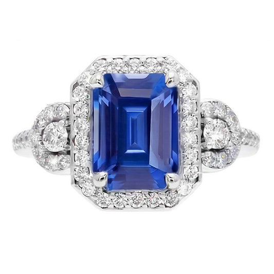 natural emerald sapphire 4.50ct ring side angle