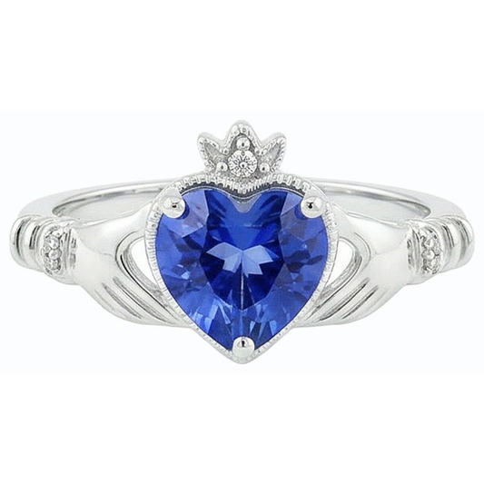 natural round sapphire 2ct ring side angle