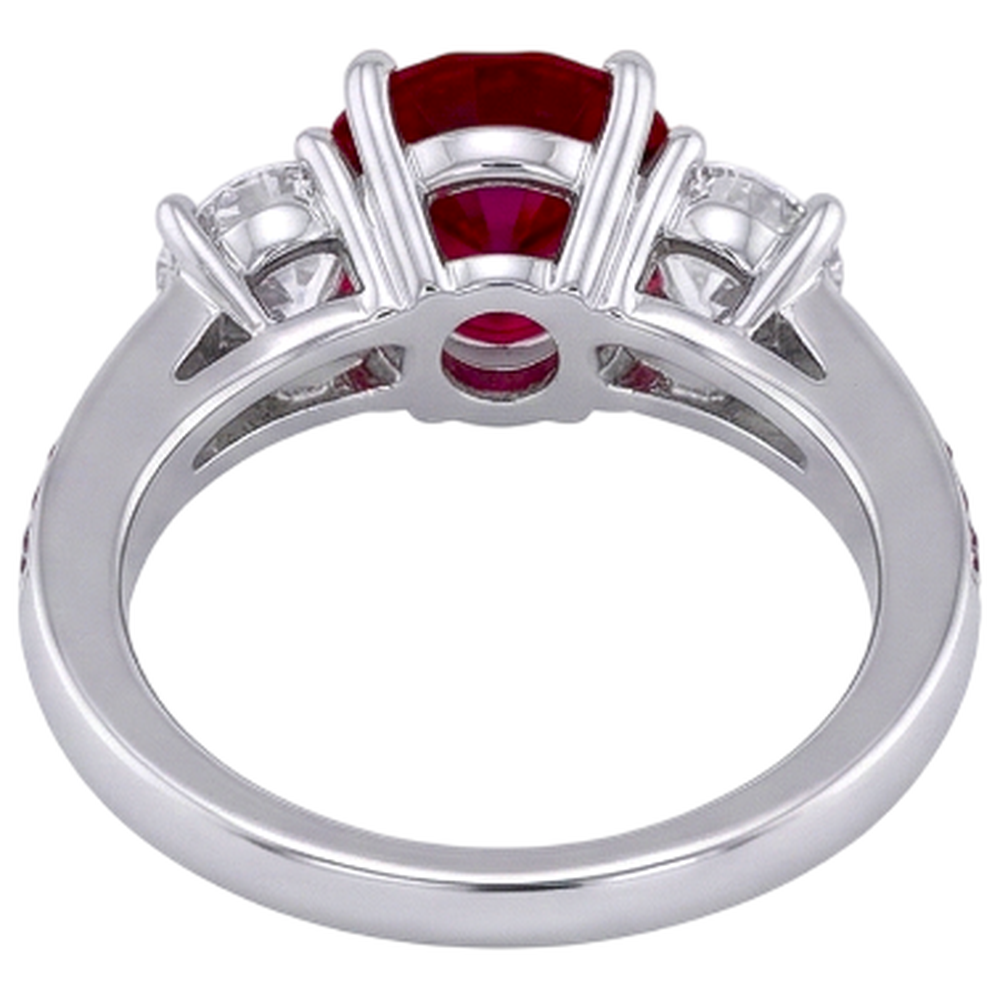 Natural Earth Mined Diamond Ring 1.07 Carats Burmese Ruby Women Jewellery New