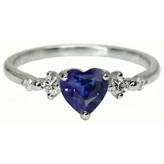 natural round sapphire 1.25ct ring side angle