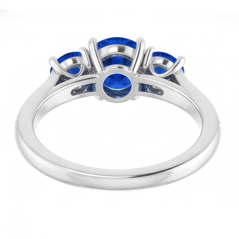 Natural Earth Mined Diamond Sapphire Ring 1.10 Carats Claw Prong Setting Women Jewellery