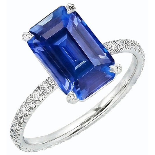 natural emerald sapphire 4.50ct ring side angle