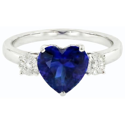 natural round sapphire 2.50ct ring side angle