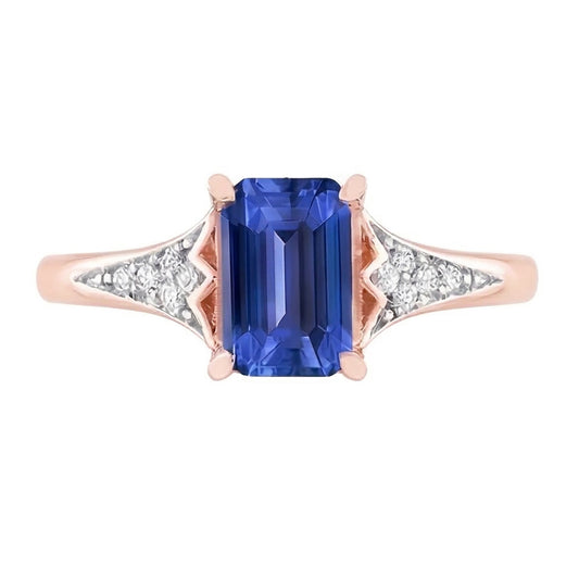 natural emerald sapphire 2ct ring side angle