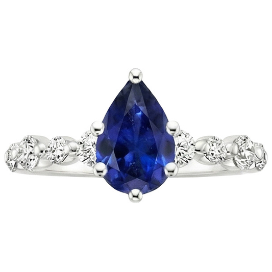 natural round sapphire 6.75ct ring close up detail