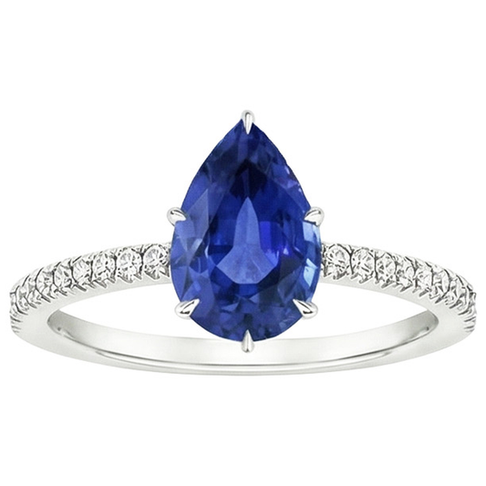 natural round sapphire 5.25ct ring profile view