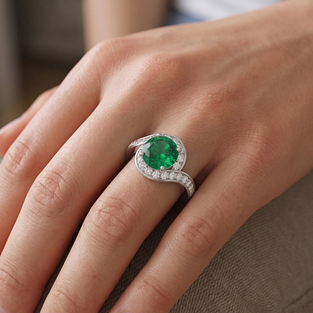 Natural Emerald Ring 2.26ct - White Gold 14K