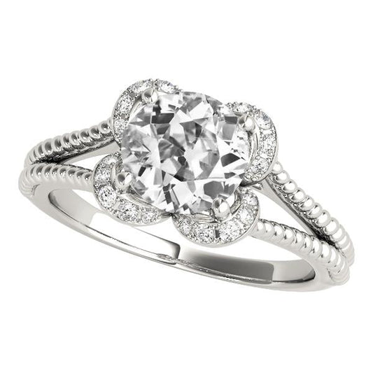natural round diamond 4ct ring front view