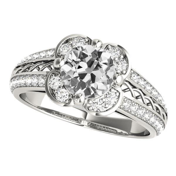 natural round diamond 5ct ring front view
