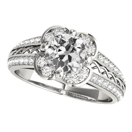 natural round diamond 5ct ring front view
