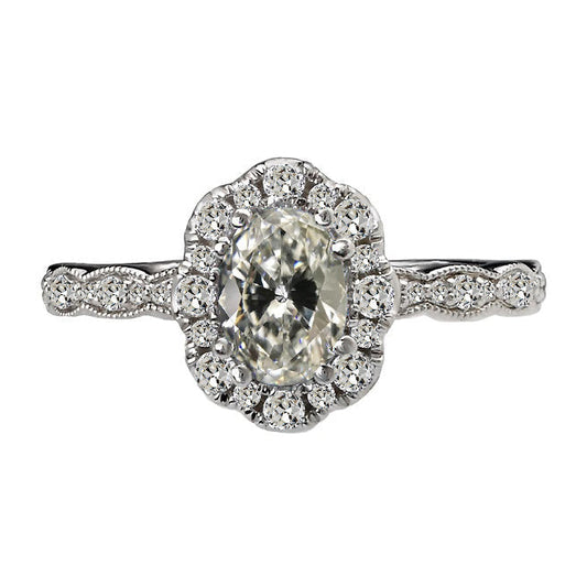 natural round diamond 5ct ring front view