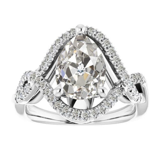 natural round diamond 7ct ring front view