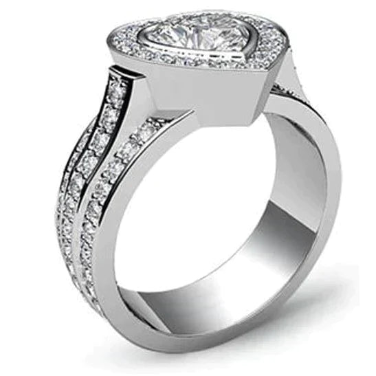 Natural Heart Diamond 7 Carat Engagement Ring