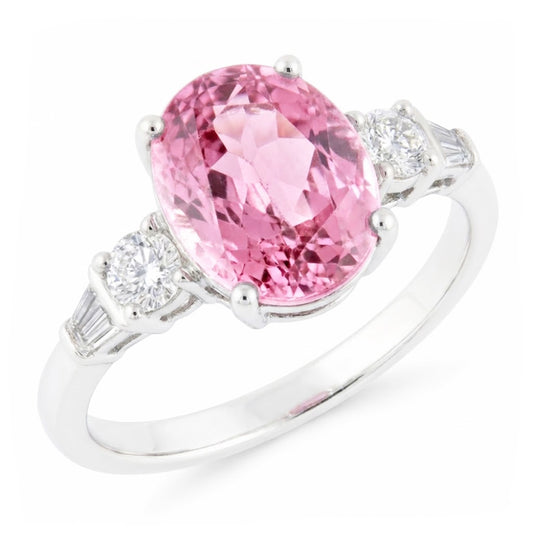 Natural Kunzite Ring 16.25ct - White Gold 14K