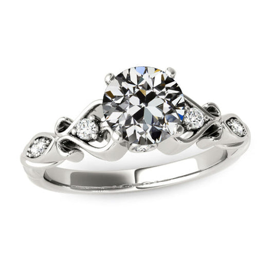 natural round diamond 2.50ct ring front view
