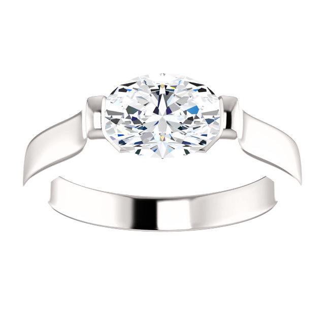 Natural Oval Solitaire Diamond Engagement Ring 4 Carats White Gold