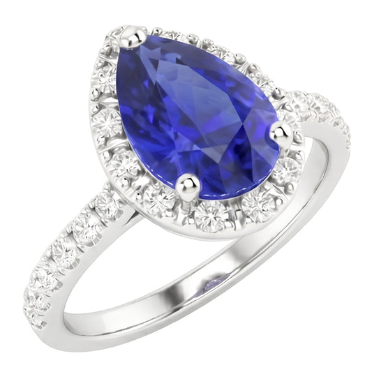 Earth-Mined Cornflower Blue Sapphire Colored Stone Ring – main view