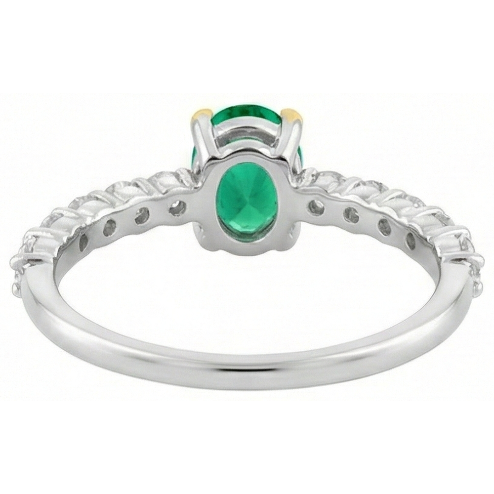 Handcrafted Precious Stone Ring 2 ct – top view